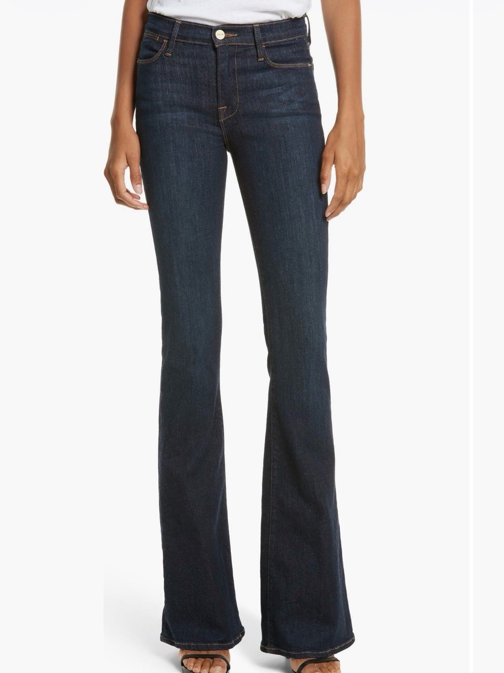 Frame Le High Flare Denim Dark Indigo Flare Jeans